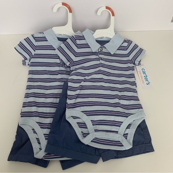 NWT Set of 2 Carters Onesie and Shorts Set Size 6 Months - Picture 3 of 8